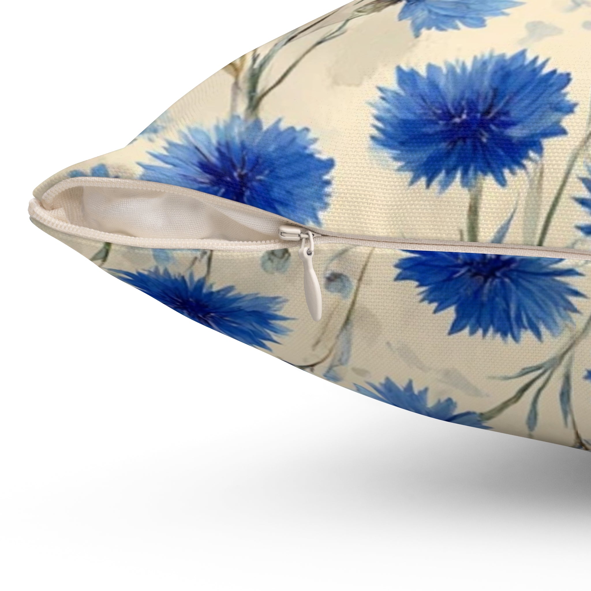 Blue Floral Throw Pillow, Cozy Couch Decor, Gift for Home, Living Room Accent, Flower Pattern Pillow