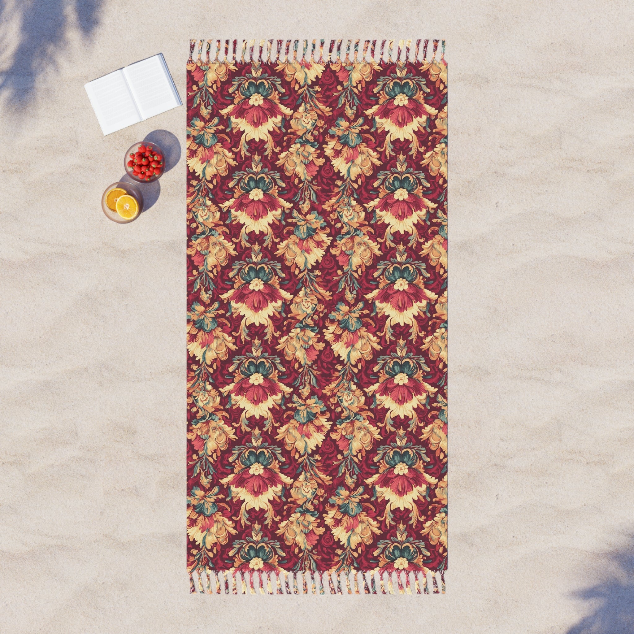 Boho Beach Towel - Vintage Floral Design, Perfect for Pool Days, Outdoor Picnics, Bohemian Decor, Gifts for Beach Lovers