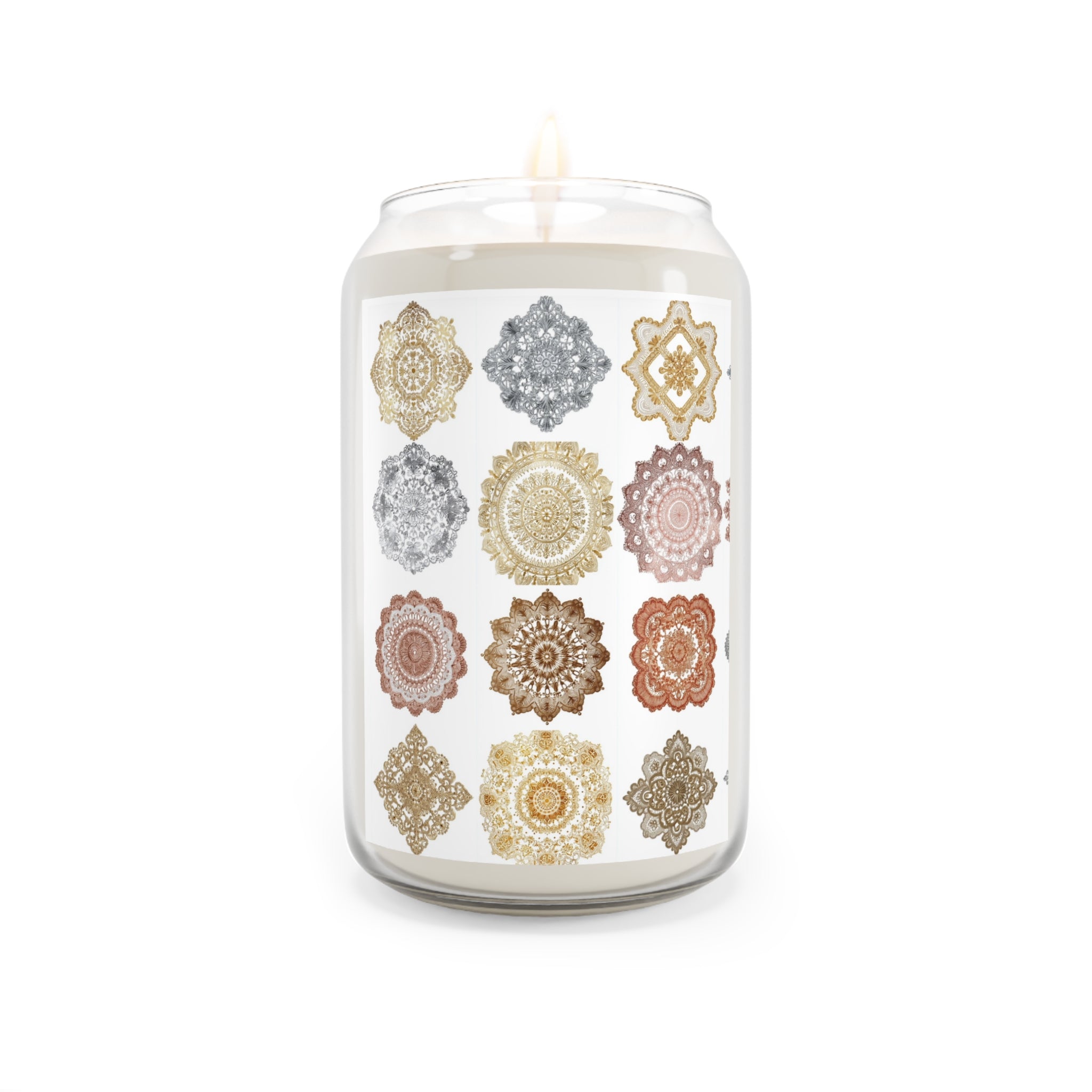 Soy Candle, Lace Doily Design, 13.75oz