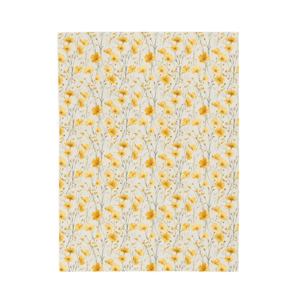 Floral Velveteen Plush Blanket - Cozy Gift for Home, Nursery Decor, Couch Blanket, Travel Comfort, Spring Celebration