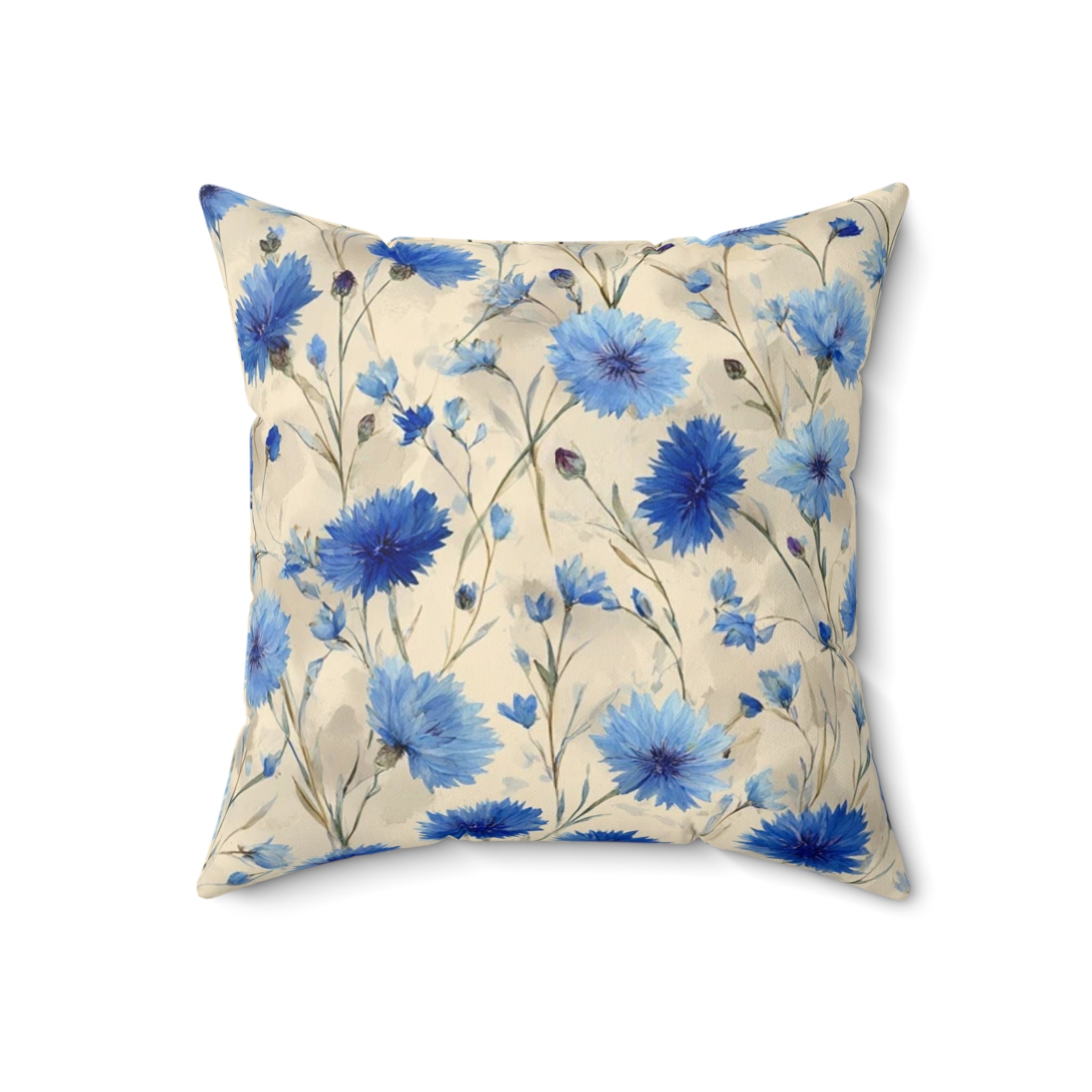 Blue Floral Throw Pillow, Cozy Couch Decor, Gift for Home, Living Room Accent, Flower Pattern Pillow