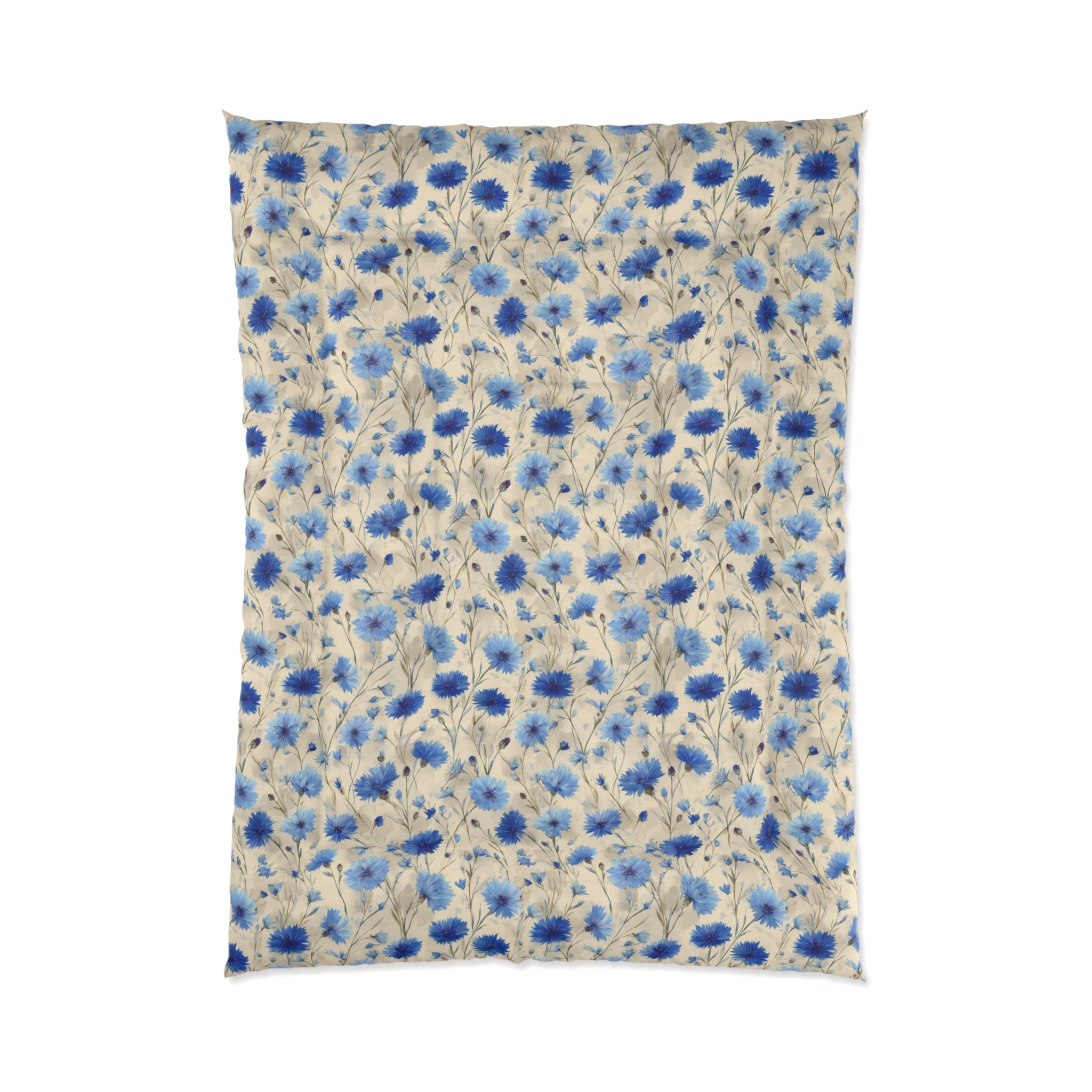 Floral Comforter - Cozy Blue Flower Bedding, Soft Home Decor, Ideal Gift for Housewarming, Bedroom Essentials, Spring Decor