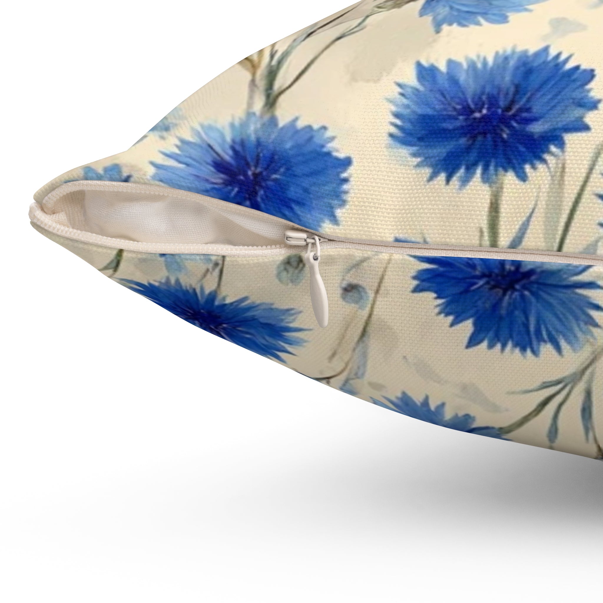 Blue Floral Throw Pillow, Cozy Couch Decor, Gift for Home, Living Room Accent, Flower Pattern Pillow