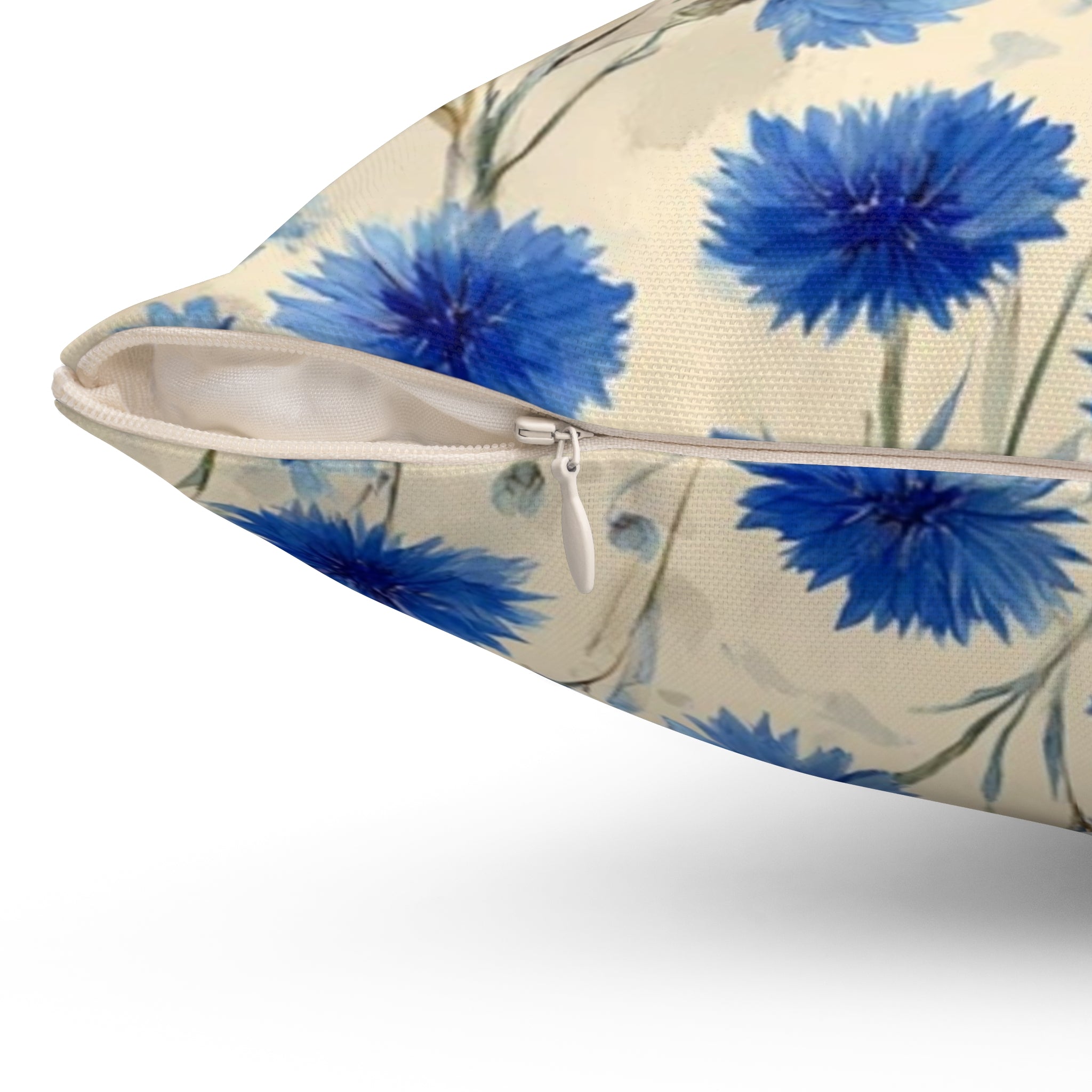Blue Floral Throw Pillow, Cozy Couch Decor, Gift for Home, Living Room Accent, Flower Pattern Pillow
