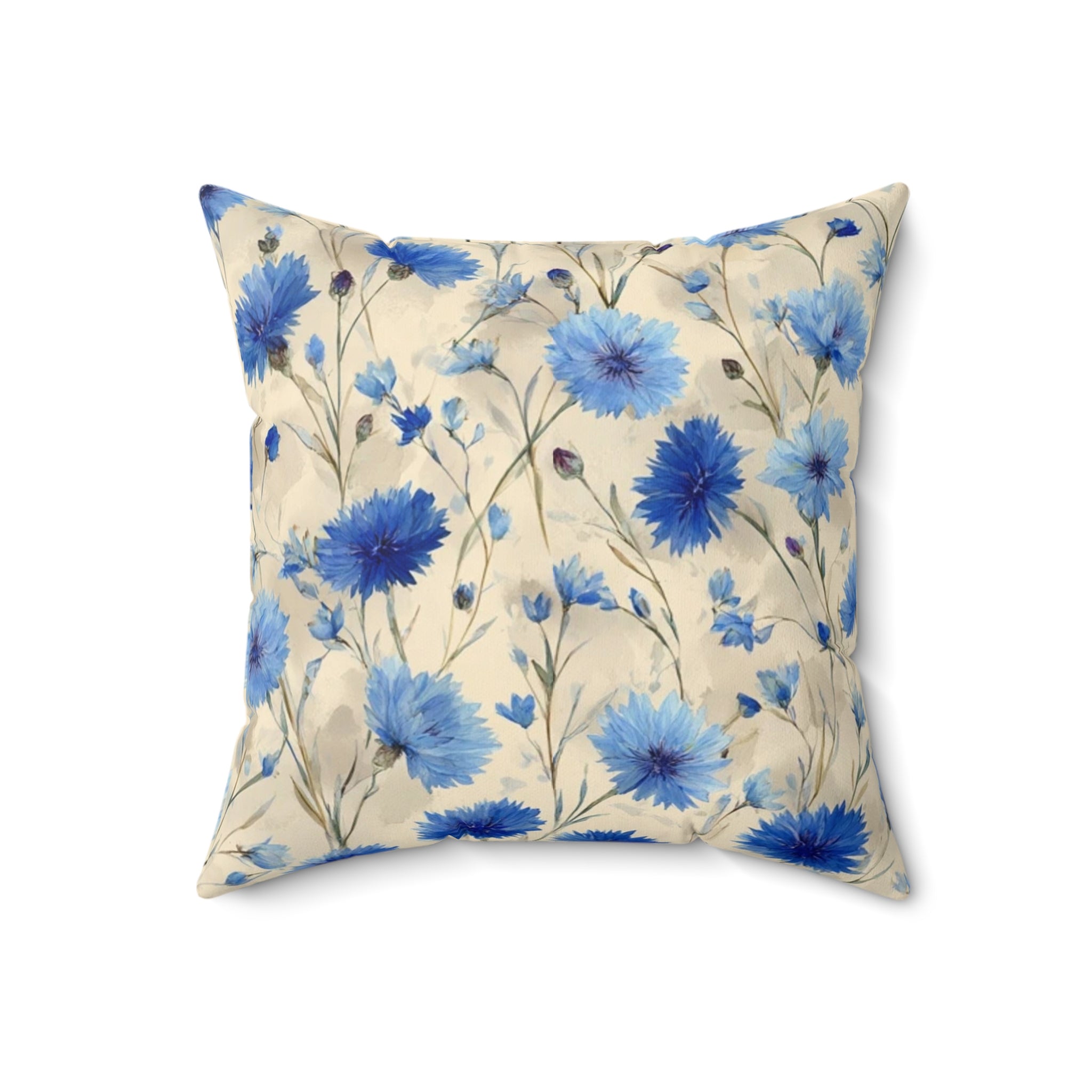 Blue Floral Throw Pillow, Cozy Couch Decor, Gift for Home, Living Room Accent, Flower Pattern Pillow